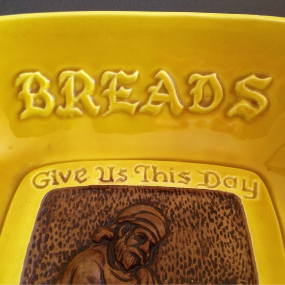 TREASURE CRAFT Vtg Mid-Century Rare Pottery Bowl Give Us Our Daily Bread USA🇺🇸 - Picture 6 of 11